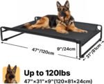 Veehoo Original Outdoor Elevated Dog Bed, Cooling Raised Dog Cot for Large Dogs, Portable Standing Pet Hammock Platform with Washable Breathable Mesh, No-Slip Feet, X-Large, Black, CWC2201 - Image 6