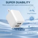 REKNA USB Wall Charger, Dual Port Cube Power Adapter Charger Plug Block Charging Box, Dual Port Wall Fast Charging Adapter, Compatible for i Phone 14 13 12 11，Milky White - Image 4