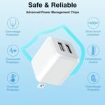 REKNA USB Wall Charger, Dual Port Cube Power Adapter Charger Plug Block Charging Box, Dual Port Wall Fast Charging Adapter, Compatible for i Phone 14 13 12 11，Milky White - Image 6