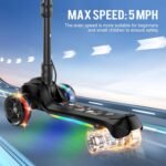 Electric Scooter for Kids Ages 3-12, 3-Wheel Electric Scooter, Electric Kick Scooter with 2 Speed, Long Battery Life, Bluetooth Music, Flashing LED Wheels, Adjustable Height, Gift for Boys/Girls - Image 3