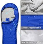 Azitrek 0 Degree Camping Sleeping Bags Mummy for Adults Youth | XXL Big and Tall 3-4 Season Warm and Cool Winter Cold Weather Sleeping Bag w. Compression Sack | Side Sleeper Friendly - Image 6