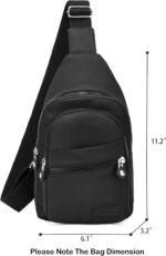 Banelu Small Sling Backpack Crossbody Sling Bag for Women, Chest Bag Daypack Fanny Pack Cross Body Bag for Outdoors Hiking Traveling - Black - Image 3