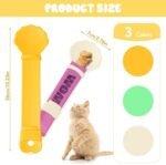 feehope 3PCS Cat Treat Spoon, Lickable Cat Treat Spoon Squeeze, Multi-Function Cats Treats Feeder for Pet Liquid Snack and Wet Food(Beige&Green&Orange) - Image 3
