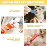feehope 3PCS Cat Treat Spoon, Lickable Cat Treat Spoon Squeeze, Multi-Function Cats Treats Feeder for Pet Liquid Snack and Wet Food(Beige&Green&Orange) - Image 4