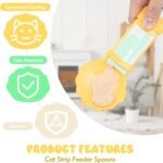 feehope 3PCS Cat Treat Spoon, Lickable Cat Treat Spoon Squeeze, Multi-Function Cats Treats Feeder for Pet Liquid Snack and Wet Food(Beige&Green&Orange) - Image 6