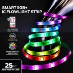 Monster Smart RGB+IC LED Strip Lights 25ft – Sound Reactive Strip Lights for Bedroom, App & Voice Control, RGB Light Strip for Room, Alexa Google Home, Razer Chroma Sync - 230 RGB+IC LED Lights - Image 3