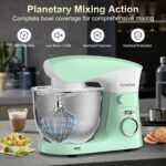Stand Mixer, 6.5QT 10 Speeds Tilt-Head Electric Stand Mixer, 3-In-1 Kitchen Mixer with Bowl, Dough Hook, Whisk and Beater, Food Mixer for Baking and Daily Use (Green White) - Image 4