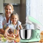 Stand Mixer, 6.5QT 10 Speeds Tilt-Head Electric Stand Mixer, 3-In-1 Kitchen Mixer with Bowl, Dough Hook, Whisk and Beater, Food Mixer for Baking and Daily Use (Green White) - Image 6