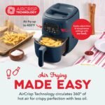 Dash Flip & Fry™ Digital 2-in-1 Grill & Air Fryer - Has AirCrisp® Technology - Digital Touchscreen, Ceramic Nonstick Grill Plate & Special Dehydrate Function - 3 Quarts - Navy - Image 5
