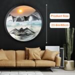 Mtadmai 24" Moving Sand Art, 3D Sand Art Pictures Deep Sea Sandscape Living Room Decoration, 360° Rotate, Glass Crafts Solid Wood Frame, Relaxing Mood Home Office Work Wall Art Decor - Image 6