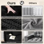 LEVELEVE 107" Cloud Sectional Couch with Deep Seat，Modern Modular Sofa with L-Shape Chaise，No Assembly Required, Upholstered Couches for Living Room Bedroom(Black,Left Facing Chaise) - Image 4