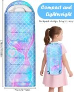 Sleeping Bags for Kids, 3 Season Waterproof Sleeping Bag with Carry Bag for Camping Hiking, Rainbow Unicorn - Image 5