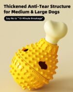 SJPNVUS Dog Squeaky Treat Dispenser Toy Food Grade TPR Chew Toy, Slow Feeder Interactive Puzzle Toy for Small Medium Large Dogs, Anti Boredom Dental Care Pet Toy - Image 4