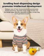 SJPNVUS Dog Squeaky Treat Dispenser Toy Food Grade TPR Chew Toy, Slow Feeder Interactive Puzzle Toy for Small Medium Large Dogs, Anti Boredom Dental Care Pet Toy - Image 6