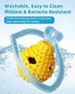 SJPNVUS Dog Squeaky Treat Dispenser Toy Food Grade TPR Chew Toy, Slow Feeder Interactive Puzzle Toy for Small Medium Large Dogs, Anti Boredom Dental Care Pet Toy - Image 7