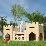 HIIMALEX Extra Large Wooden Bunny Castle House Multistory Climbing Tower Hideout Ventilated Sturdy Habitat for Rabbit Guinea Pig Chinchilla Ferret - Image 5