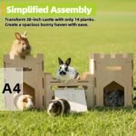 HIIMALEX Extra Large Wooden Bunny Castle House Multistory Climbing Tower Hideout Ventilated Sturdy Habitat for Rabbit Guinea Pig Chinchilla Ferret - Image 6