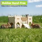 HIIMALEX Extra Large Wooden Bunny Castle House Multistory Climbing Tower Hideout Ventilated Sturdy Habitat for Rabbit Guinea Pig Chinchilla Ferret - Image 8