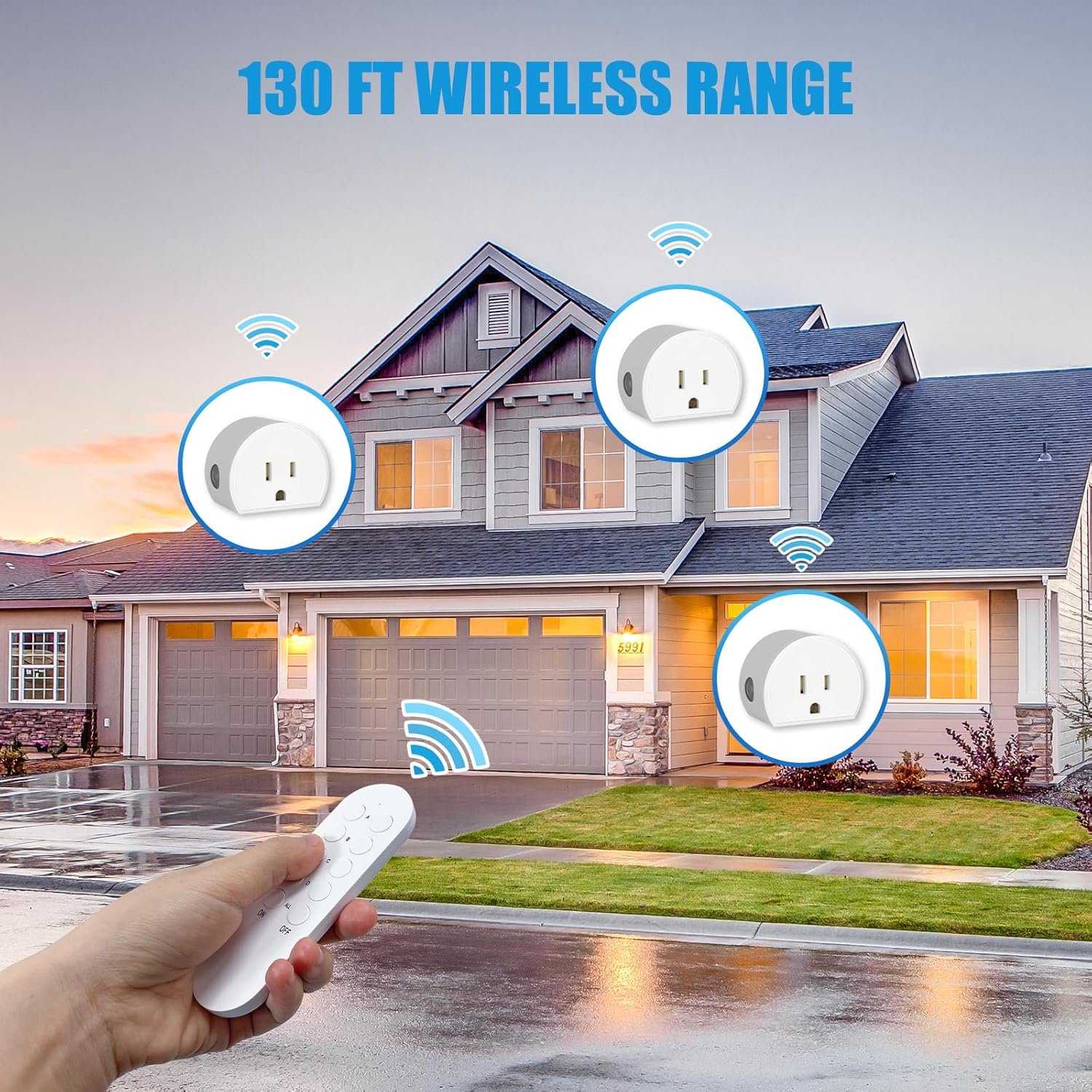 SURNICE Remote Control Outlet 10A Wireless Light Switch for Household Appliances, 130 FT Range, Smart Plug with Remote, FCC Certified, ETL Listed - Image 3