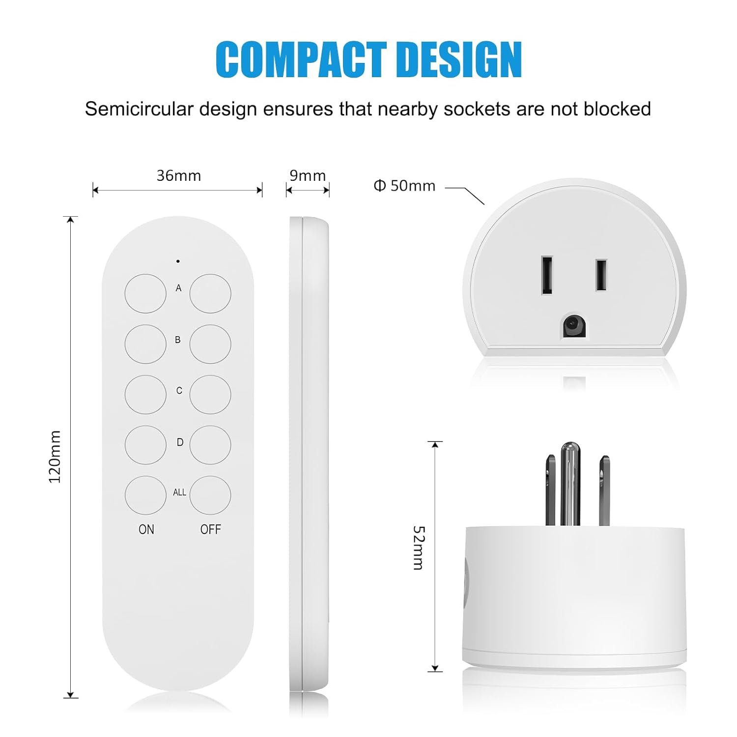 SURNICE Remote Control Outlet 10A Wireless Light Switch for Household Appliances, 130 FT Range, Smart Plug with Remote, FCC Certified, ETL Listed - Image 8