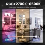 VOLIVO Smart Light Bulbs 4 Pack, Color Changing LED Bulbs, Compatible with Alexa and Google Assistant, WiFi & Bluetooth Smart Bulb, 2700K-6500K, Music Sync, A19, E26,9W,800 Lumens, 2.4Ghz only - Image 5