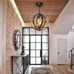 Debemenes Rustic Antler Chandelier, 14" Farmhouse Chandelier with Resin 4 Antlers and Retro Metal Globe Chandelier Vintage Style for Dining Room, Kitchen, Hallway, Pendant Lights - Image 6