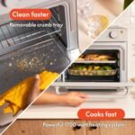 bella Air Fry Toaster Oven, 7 Preset Cooking Options, Dishwasher-Safe EverGood Coated Trays Included, 60-Minute Auto Shutoff w Audible Timer, Power Indicator Light, 1700 Watt, Oatmilk - Image 5