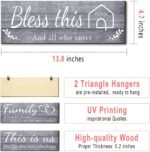 Joyhawk 4 Pieces Wall Decor Signs, THIS IS US, TOGETHER, BLESS THIS HOME, FAMILY Rustic Wooden Farmhouse Wall Art Décor For Living Room Bedroom Kitchen, , 4.7 x 13.8 Inch(Grey) - Image 3