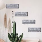 Joyhawk 4 Pieces Wall Decor Signs, THIS IS US, TOGETHER, BLESS THIS HOME, FAMILY Rustic Wooden Farmhouse Wall Art Décor For Living Room Bedroom Kitchen, , 4.7 x 13.8 Inch(Grey) - Image 4