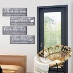 Joyhawk 4 Pieces Wall Decor Signs, THIS IS US, TOGETHER, BLESS THIS HOME, FAMILY Rustic Wooden Farmhouse Wall Art Décor For Living Room Bedroom Kitchen, , 4.7 x 13.8 Inch(Grey) - Image 5