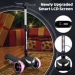 24V Electric Scooter for Kids w/150W Powerful Motor, Thumb Throttle, LCD Screen, Bluetooth, Light-Up Stem Deck & Wheels, 3 Adjustable Heights, 5MPH Safe Speed, 3 Wheel Electric Scooter for Kids - Image 4