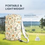 Wake In Cloud - Kids Sleeping Bag for Girls Toddlers, Camping in Warm Cold Weather, Backpacking Lightweight Compact Outdoor Liner for 3 Seasons Summer Spring Fall, Flowers Orange Cream - Image 5