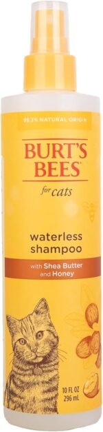 Burt's Bees for Pets Waterless Cat Shampoo for Cats with Shea Butter and Honey - A No Rinse Dry Kitten Shampoo, Gentle Cat Grooming Supplies for Pet Cleaning, Kittens & Indoor Cats, 10 Fl Oz - Image 3