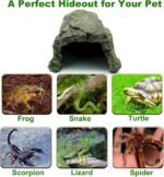 Besimple Aquarium Fish Hide Cave Decoration, Reptile Rock Hideouts Stone Cave Hide House Fish Tank Aquarium Accessories for Betta Shrimp Turtle Amphibians Small Lizards(Rock Hide Cave) - Image 7