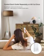 Wireless Remote Control Outlet, 200FT Long Range Remote Light Switch, Mini Remote Outlet Plug, 15A/1875W High-Power for Lamps, Lights, Household Appliances, FCC & ETL Listed (5 Outlets + 2 Remotes) - Image 4