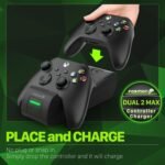 Fosmon Fast Charging for Xbox Controller Charger Station for Xbox Series X | S, Xbox One, Elite w/ 2X 5280mWh Rechargeable Battery Packs, 4 Covers & Dock Stand - Image 3