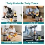 OLIXIS Smoothie Blender, Personal Blenders for Kitchen with 17 24 34 oz BPA-Free Portable Cups, Mini Smoothie Maker for Shakes, Sauces, Juice and Ice Crushing, Silver - Image 4