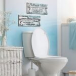 Jetec 2 Pieces Funny Bathroom Signs Bathroom Wall Decor Toilet Wall Accessories Farmhouse Toilet Rustic Wooden Signs(Chic Style) - Image 3