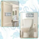Jetec 2 Pieces Funny Bathroom Signs Bathroom Wall Decor Toilet Wall Accessories Farmhouse Toilet Rustic Wooden Signs(Chic Style) - Image 7