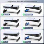 OIVO PS5/ Slim/Pro Horizontal Stand for Disc & Digital Console, Stable PS5 Accessories Base Stand with Upgraded Support Rods on Bottom & Scalable Design for PlayStation 5 Console-Black - Image 3