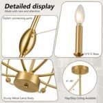 ACANER Modern Gold Chandelier, 12- Light Large Chandelier for High Ceilings, 35 inch 2-Tier Candle Style Rustic Hanging Light Fixture for Living Room Foyer Entryway - Image 5