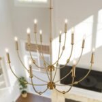 ACANER Modern Gold Chandelier, 12- Light Large Chandelier for High Ceilings, 35 inch 2-Tier Candle Style Rustic Hanging Light Fixture for Living Room Foyer Entryway - Image 7