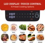 Elite Gourmet Dual Stacked Air Fryer, 10.5 Qt Capacity, PFAS Free Nonstick, 10 Presets, SYNC Cook & SYNC Finish, Adjustable Time & Temp, 1700-Watts, 34 Delicious Recipes, Black - Image 8