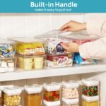 Vtopmart 8pcs Clear Organizers and Storage Bins with Lids, Stackable Plastic Storage Containers with Handles for Fridge, Freezer, Pantry, Cabinet, Kitchen Organization - Image 6