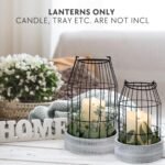 Rustic Farmhouse Lantern Decor Set of 2 - Stylish Decorative Lanterns for Your Living Room, Fireplace Mantle or Kitchen Dining Table - Modern Upscale Beauty for Your Entire Home - Image 3