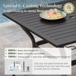 MIXPATIO 5 Pieces Patio Table and Chairs Set, 4 Person Outdoor Dining Furniture Set, 4 Brown Textilene Chairs and 37" Square Metal Table with Umbrella Hole, for Deck Backyard Lawn - Image 5