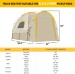 Pickup Truck Tent with Awning Shade,Waterproof PU5000mm Oxford for 5.5-6.3 FT Truck Bed for Camping Travel Outdoor Activities for Chevy Silverado 1500,Ram 1500/Dakota,F150,GMC 1500,Titan,Tundra - Image 3