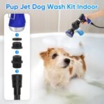 Dog Shower Attachment Water Hose Nozzle Sprayer Set with Metal 3-Way Diverter & 6.6 Ft Long Hose, Tub Faucet for Shower Arm Easy Faucet Pup Pet Bathing Sprayer Washer Kit - Image 3