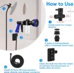 Dog Shower Attachment Water Hose Nozzle Sprayer Set with Metal 3-Way Diverter & 6.6 Ft Long Hose, Tub Faucet for Shower Arm Easy Faucet Pup Pet Bathing Sprayer Washer Kit - Image 4
