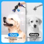 Dog Shower Attachment Water Hose Nozzle Sprayer Set with Metal 3-Way Diverter & 6.6 Ft Long Hose, Tub Faucet for Shower Arm Easy Faucet Pup Pet Bathing Sprayer Washer Kit - Image 6